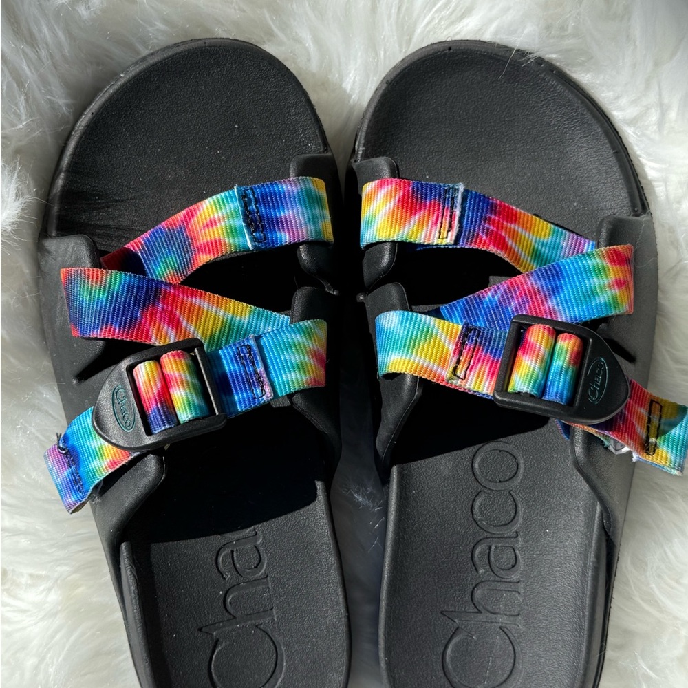 Chaco Kids Sandals - Black with Multicolor Straps